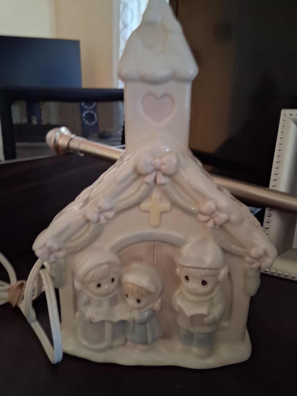 Precious Moments White Ceramic Nativity Church Figurine